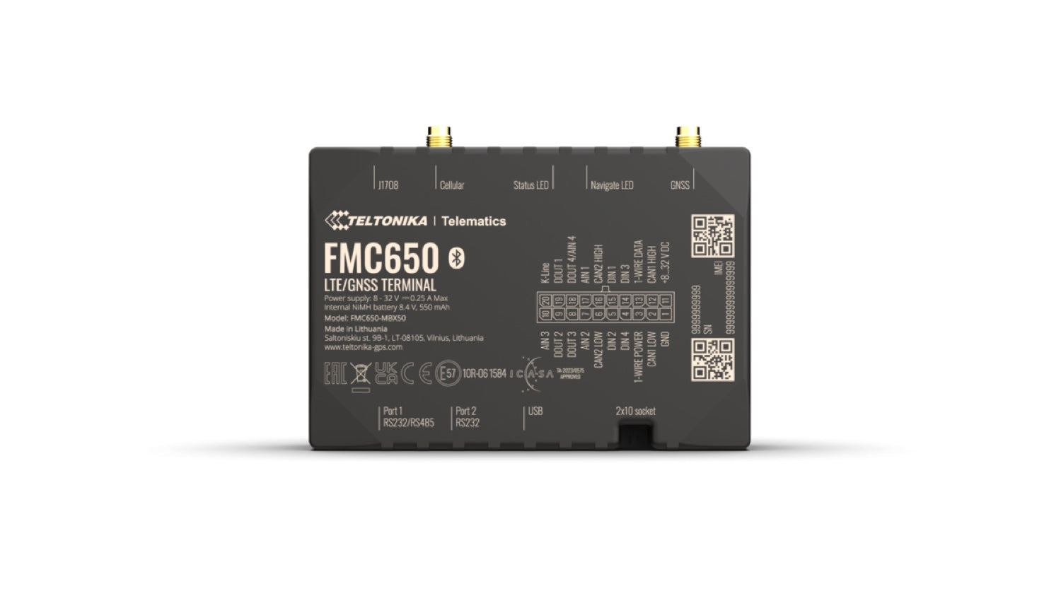 Tracker GPS 4G Teltonika FMC650 para camiones con tacógrafo y FMS J1939